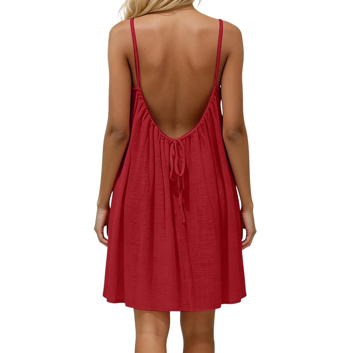 Backless Spaghetti-Strap A-Line Dress