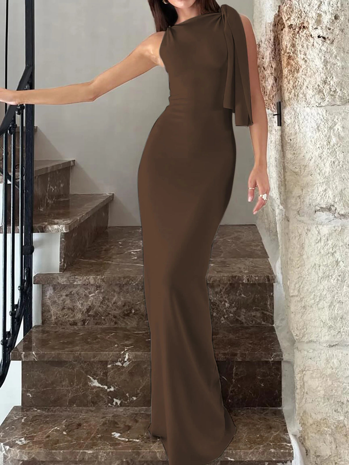 Patchwork Knit Maxi Dress - view 16