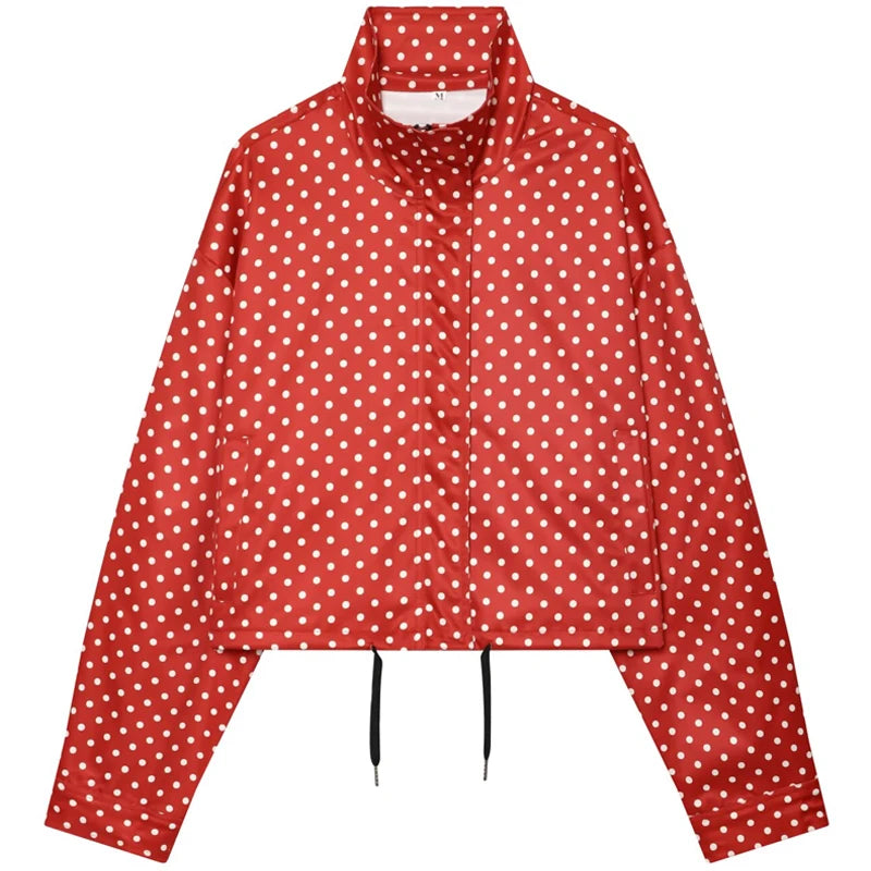 Polka-Dot Zip-Up Bomber Jacket - view 7