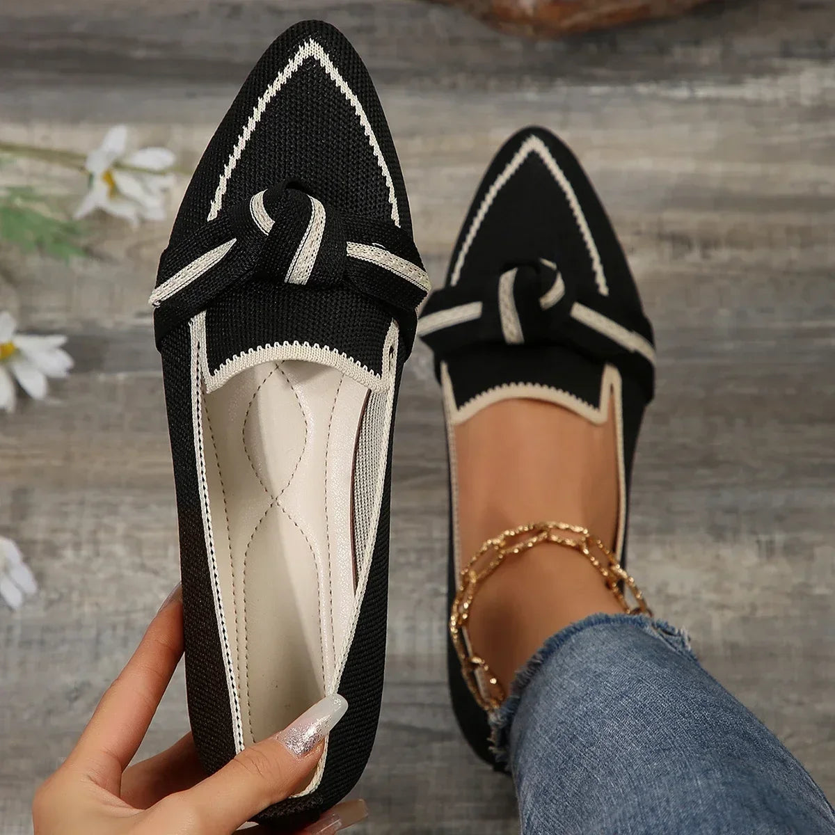 Knit Pointed-Toe Walking Loafers - view 6