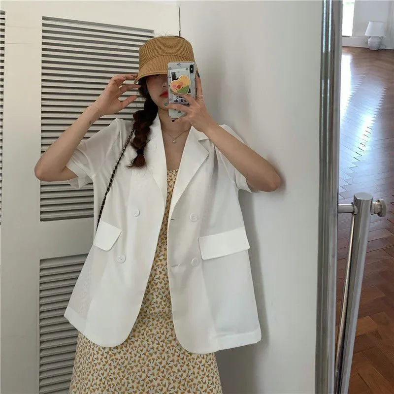 Double-Breasted Cropped Blazer - view 7