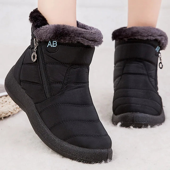 Fur-Lined Waterproof Ankle Boots