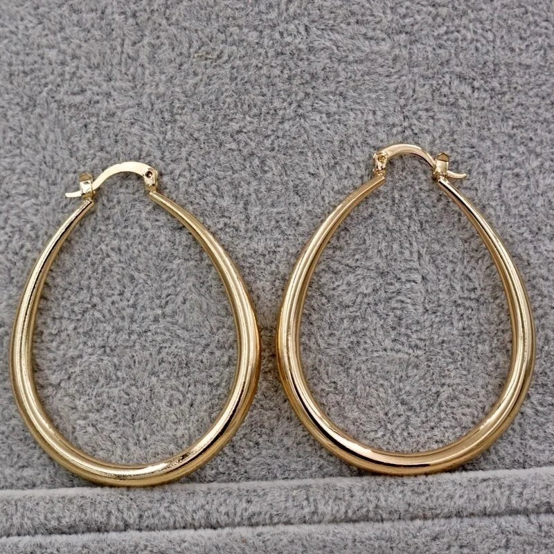 Smooth Gold Hoop Earrings - view 6