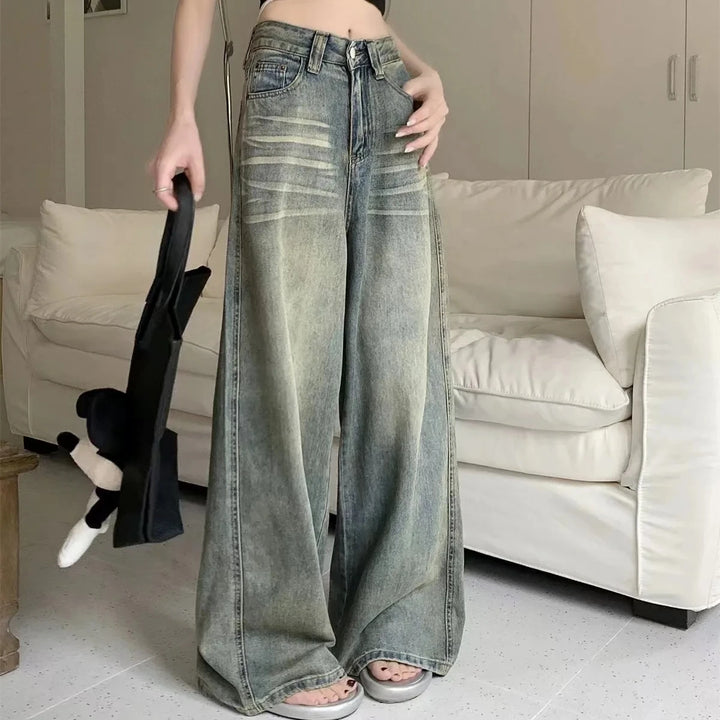 Baggy Wide-Leg Retro Jeans