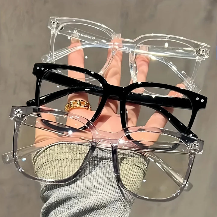 Square-Frame Clear Lens Glasses
