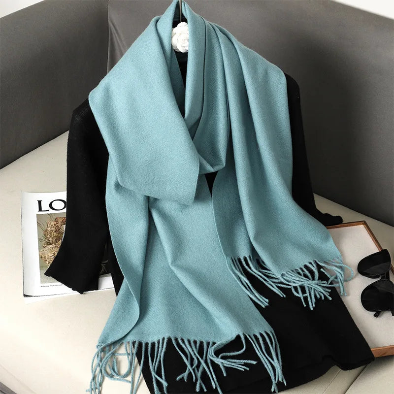 Tasseled Cashmere-Feel Winter Scarf - view 14