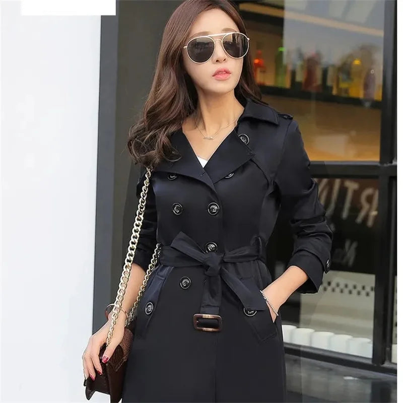 Double-Breasted Long Trench Coat - view 7