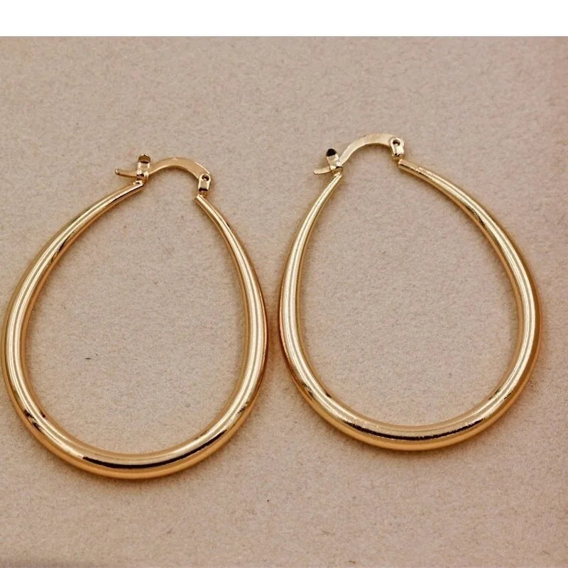 Smooth Gold Hoop Earrings - view 5