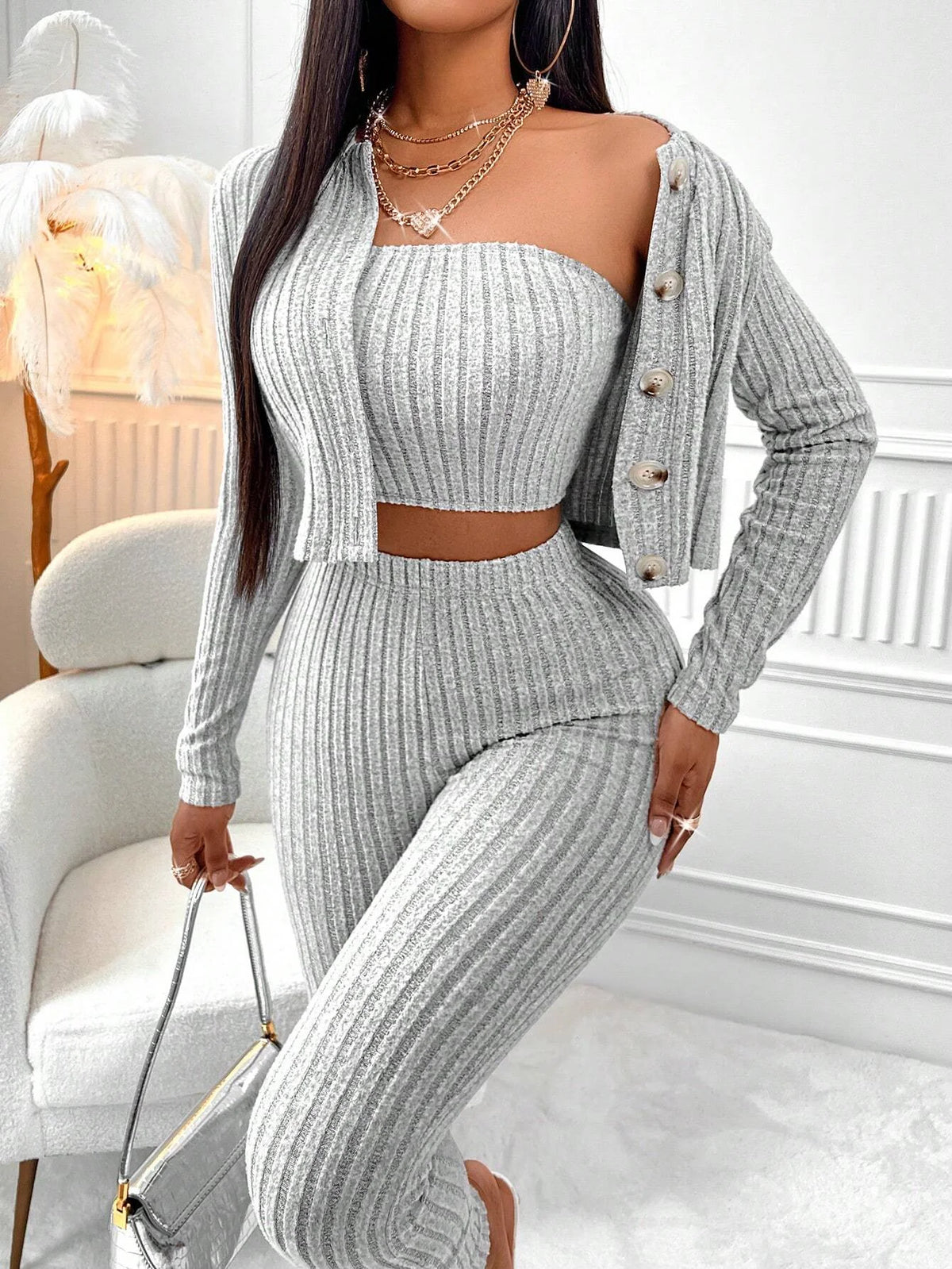 3-Piece Camisole, Jacket & Legging Set