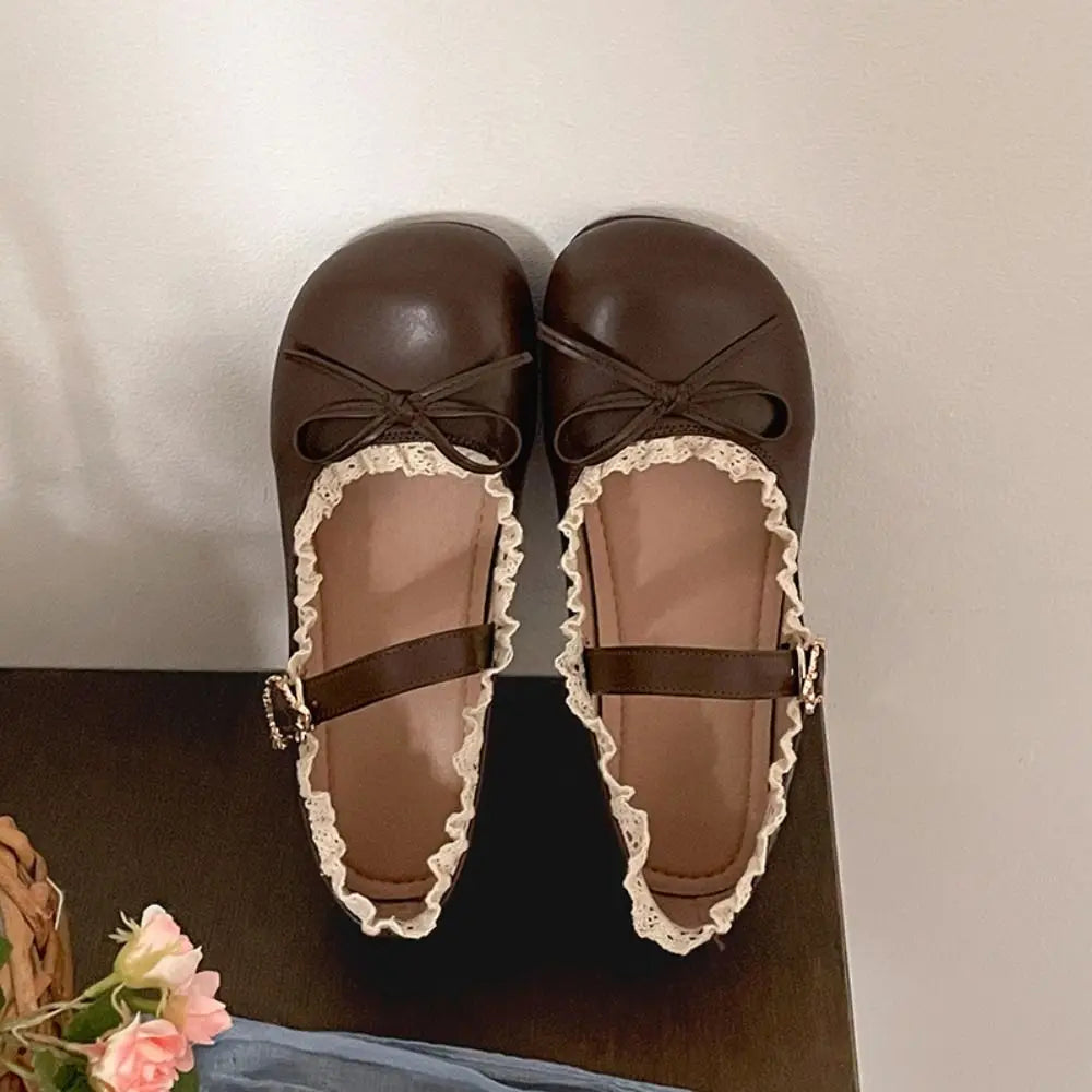 Ruffled Lace Mary Jane Flats - view 2