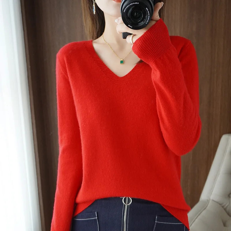 Cashmere-Feel Lace-Neck Hollow Pullover - view 9
