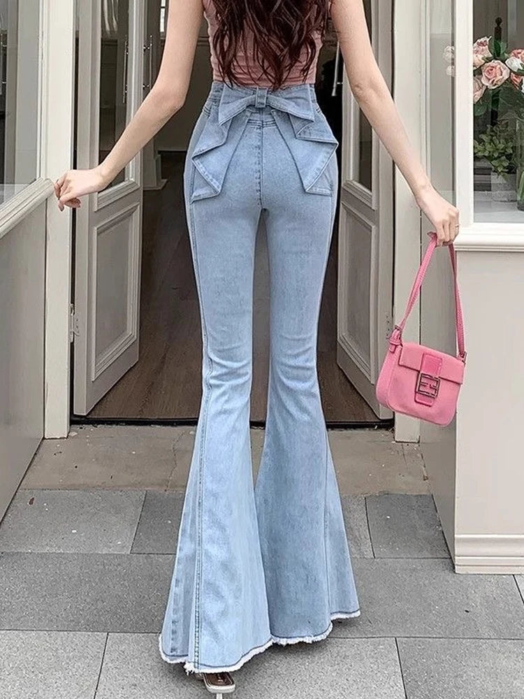 Slim Bell-Bottom Denim Jeans - view 3
