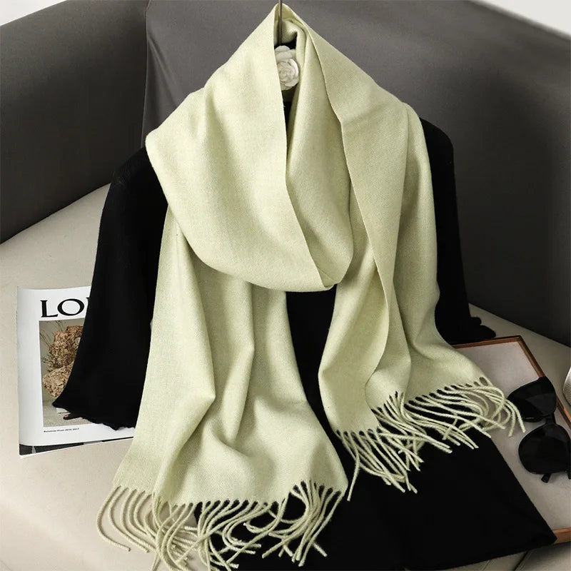 Tasseled Cashmere-Feel Winter Scarf - view 7