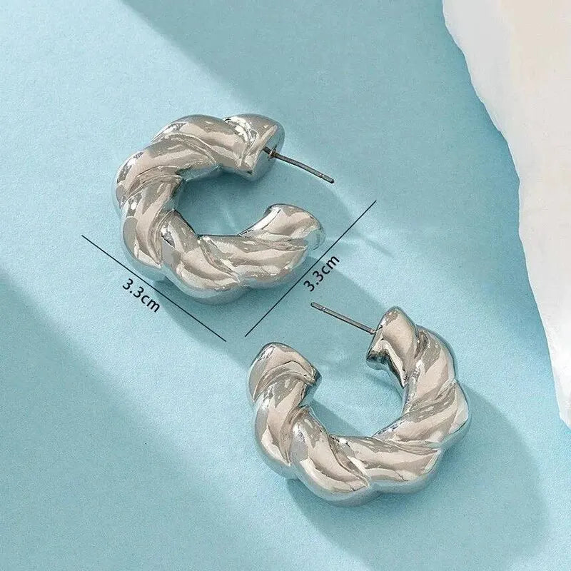 Twisted Crystal Hoop Earrings - view 3