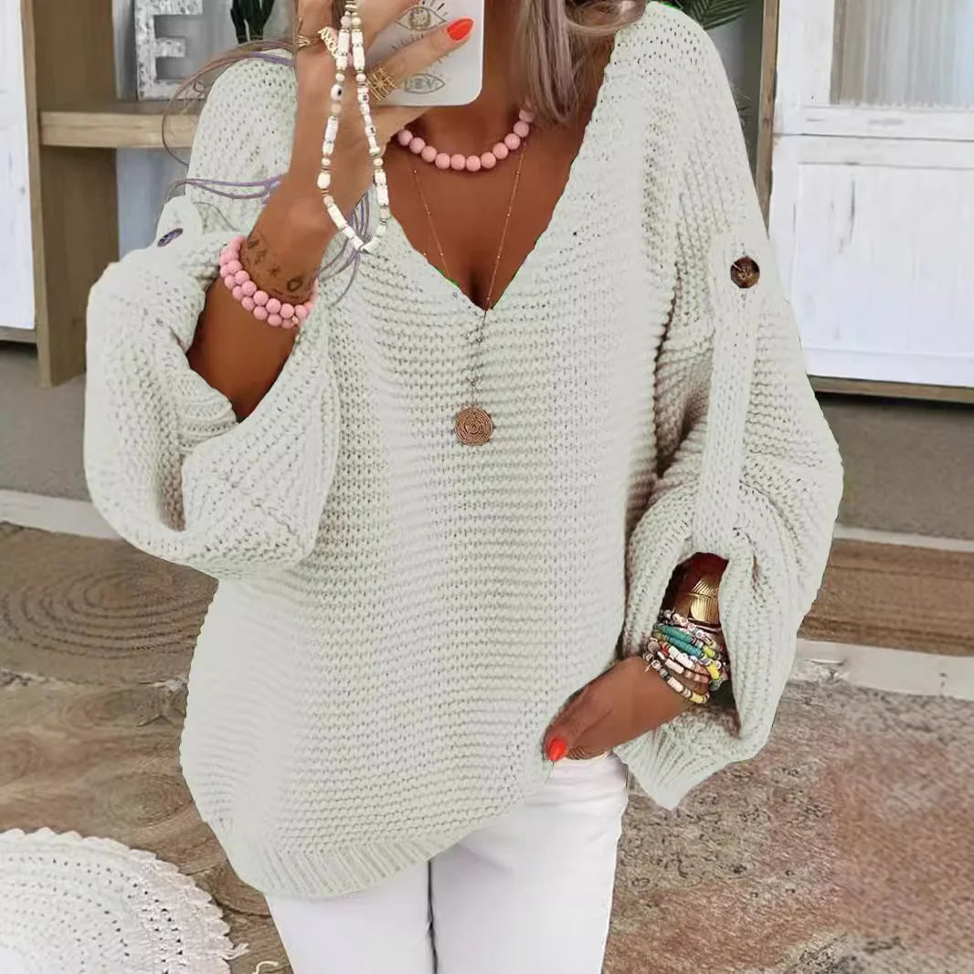 Button-Detail V-Neck Sweater - view 7