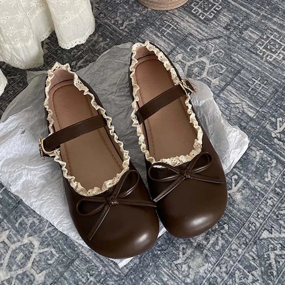 Ruffled Lace Mary Jane Flats - view 8