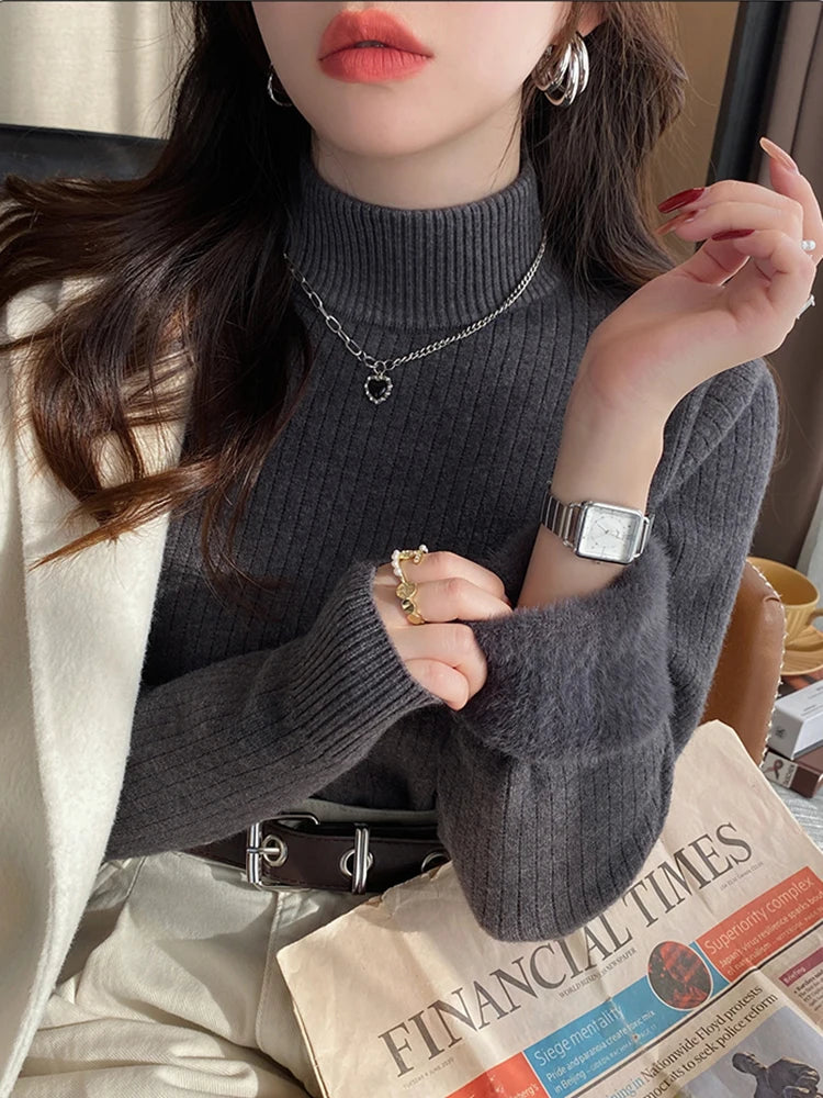 Fleece-Lined Turtleneck Sweater - view 10