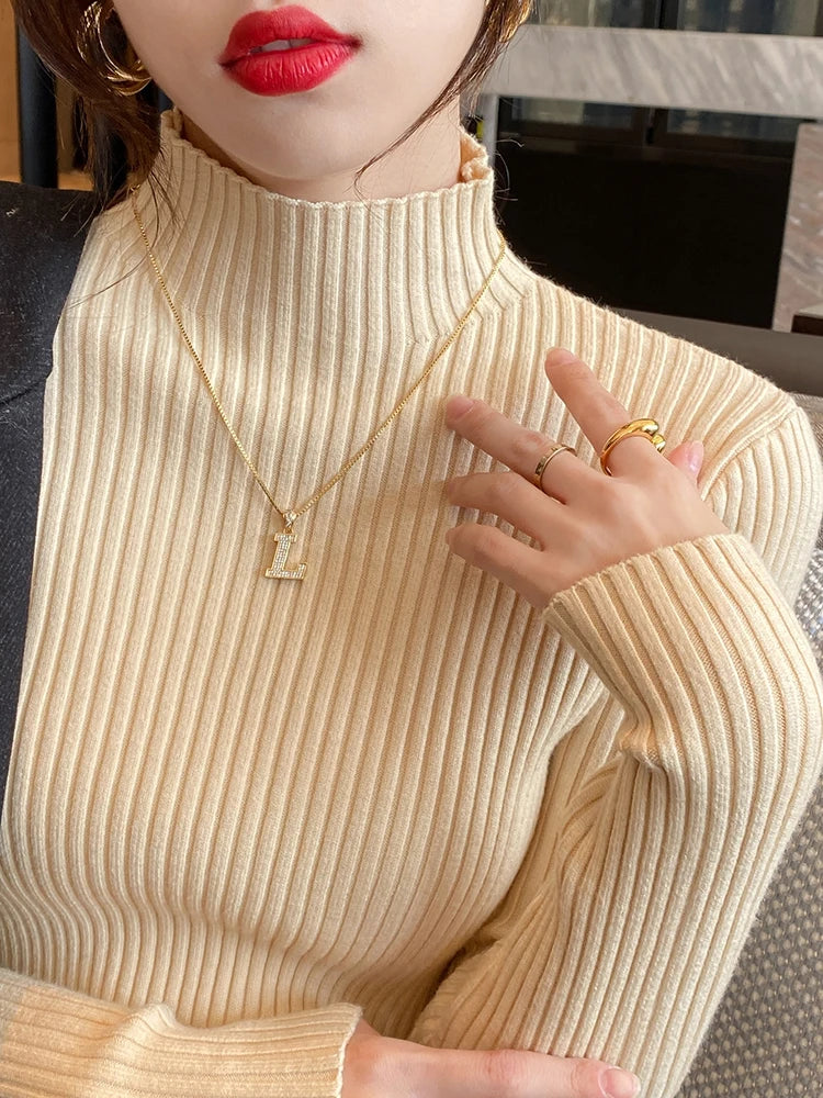 Slim Mock-Neck Knit Sweater - view 2