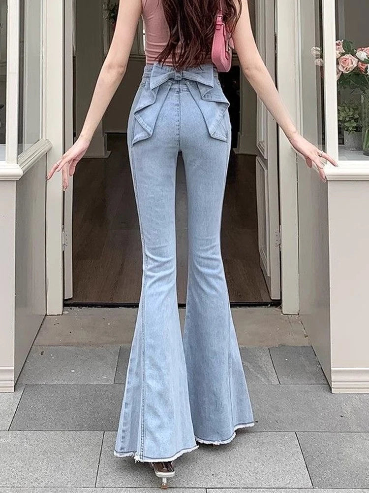 Slim Bell-Bottom Denim Jeans - view 2