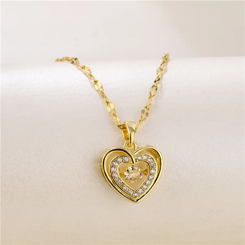 Crystal Heart Pendant Necklace - view 4