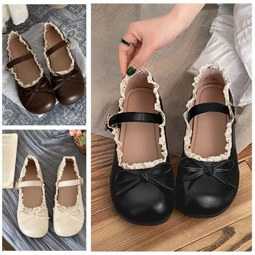 Ruffled Lace Mary Jane Flats - view 6