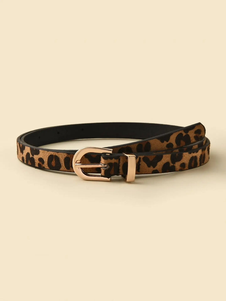 Leopard-Print Thin Belt