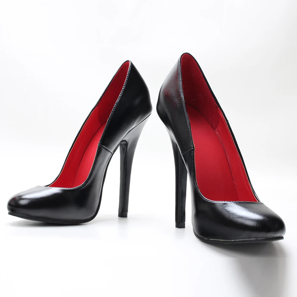 Ultra-High Stiletto Round-Toe Pumps - view 3