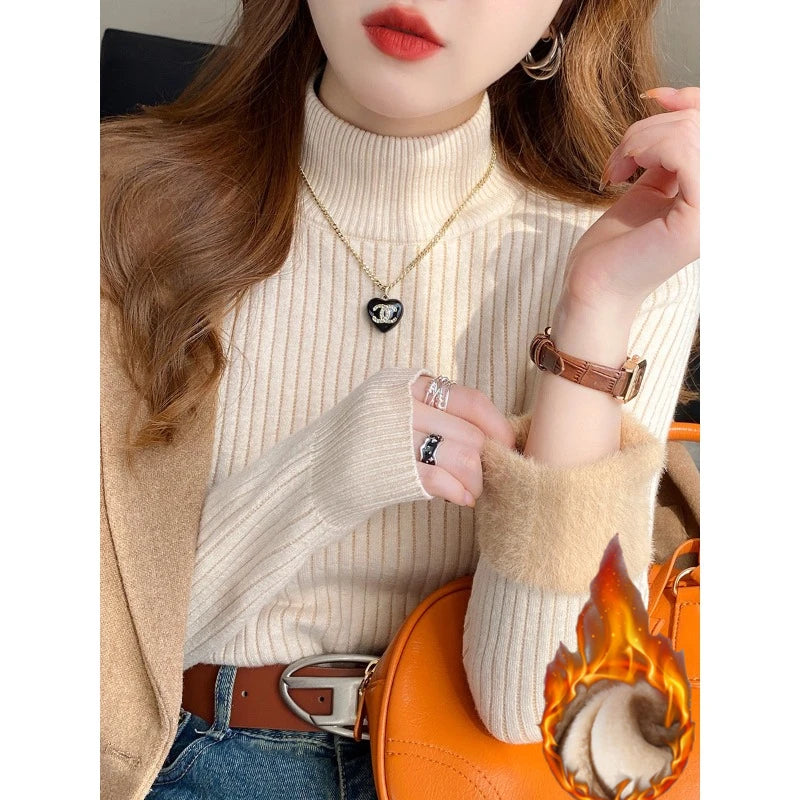 Fleece-Lined Turtleneck Sweater - view 3