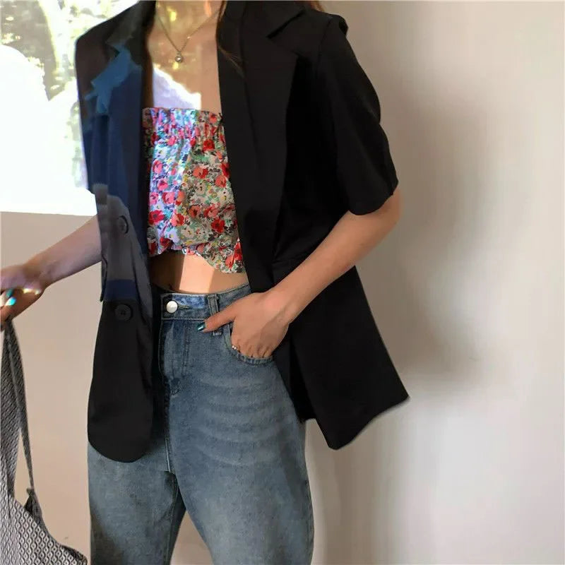 Double-Breasted Cropped Blazer - view 8