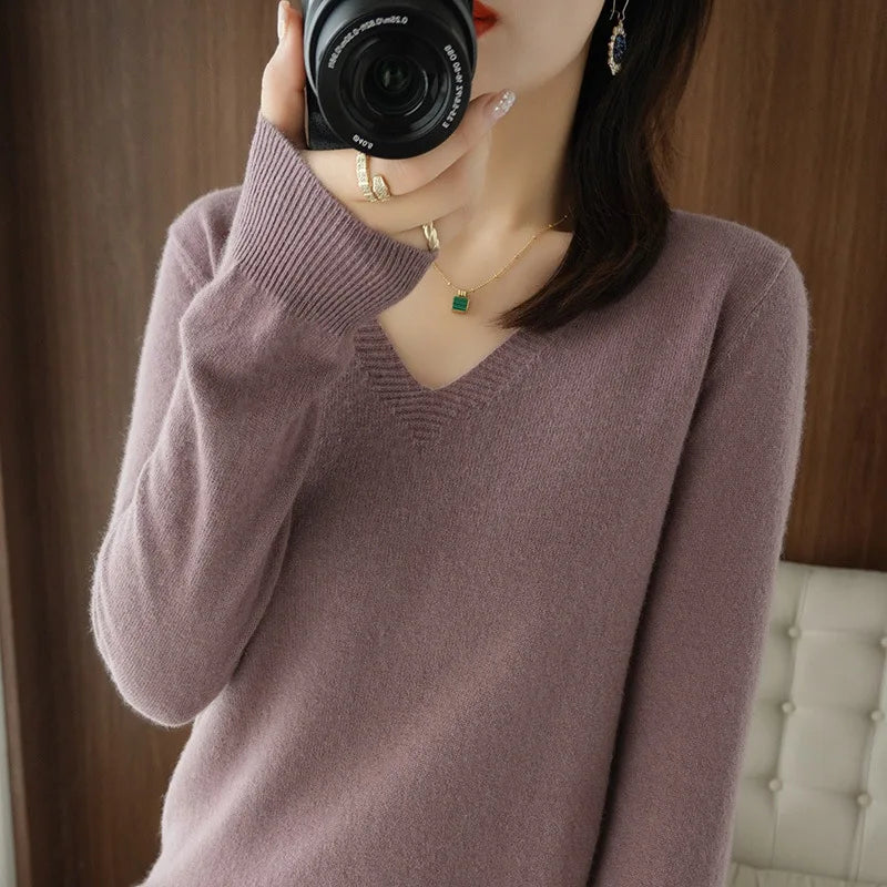Cashmere-Feel Lace-Neck Hollow Pullover - view 15