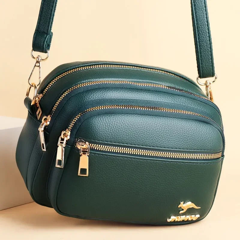 Multi-Pocket Leather Messenger Bag - view 2
