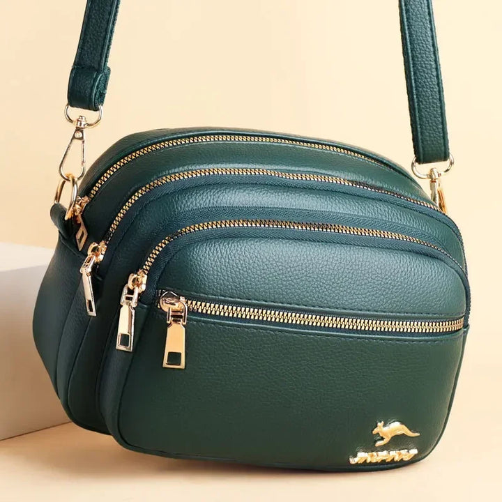 Multi-Pocket Leather Messenger Bag - view 2