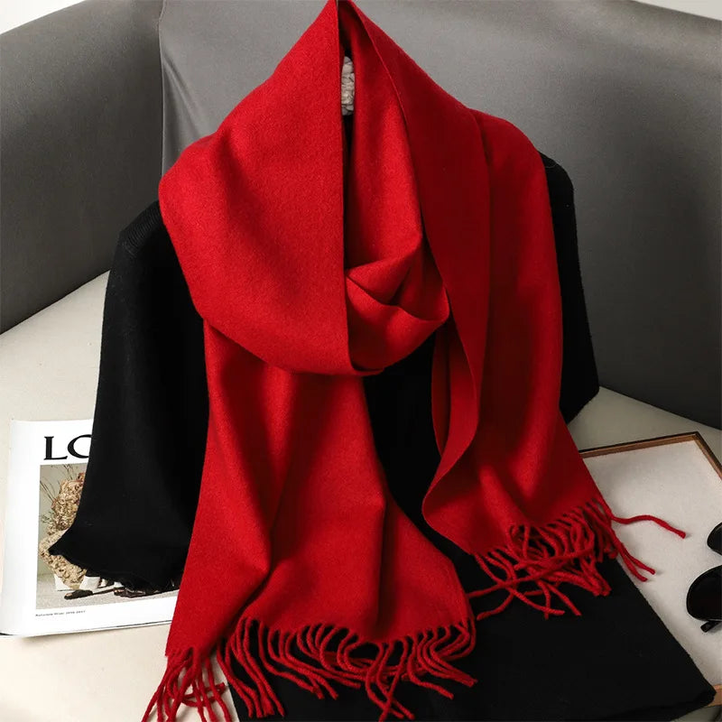 Tasseled Cashmere-Feel Winter Scarf - view 12