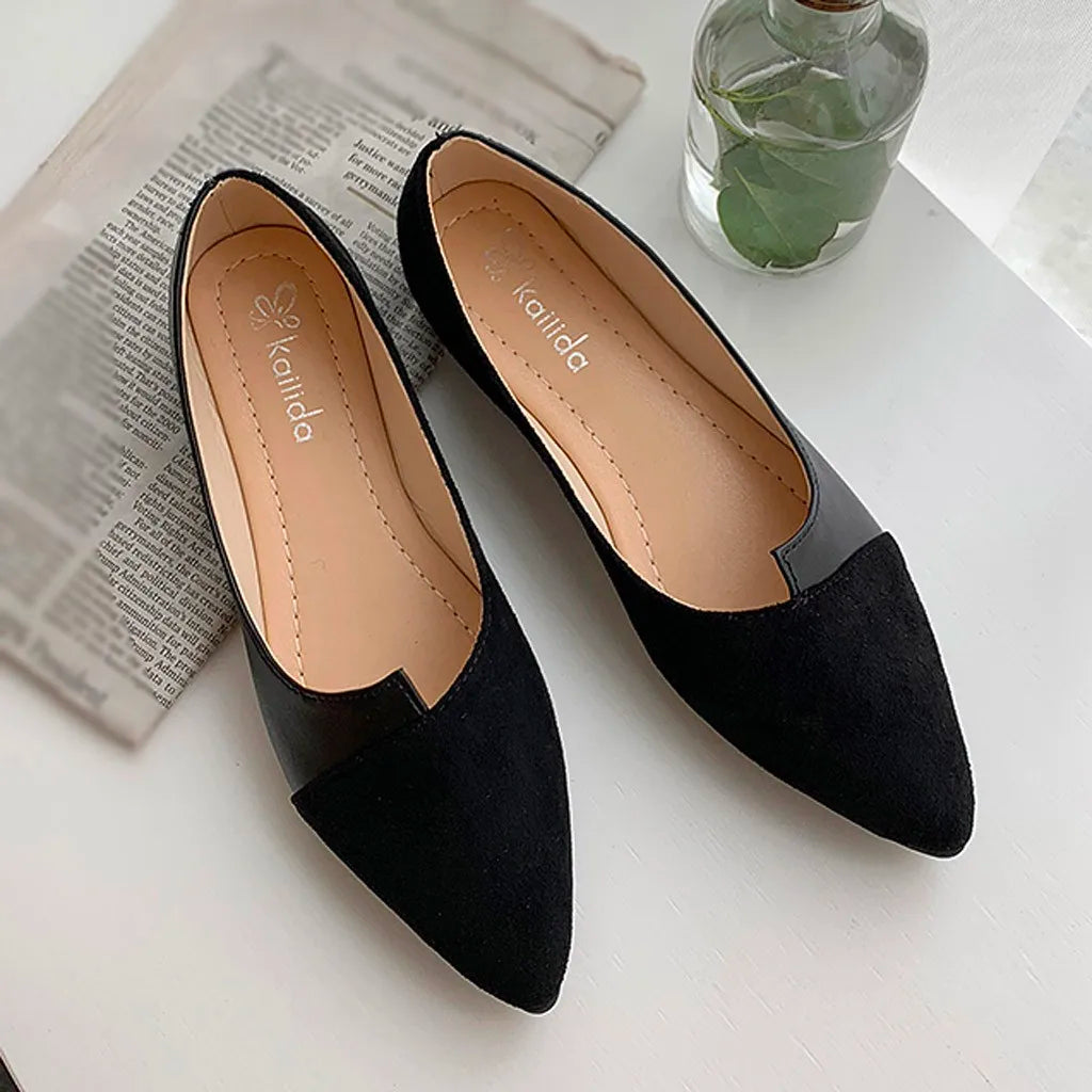 Patchwork Pointed-Toe Ballet Flats - view 9