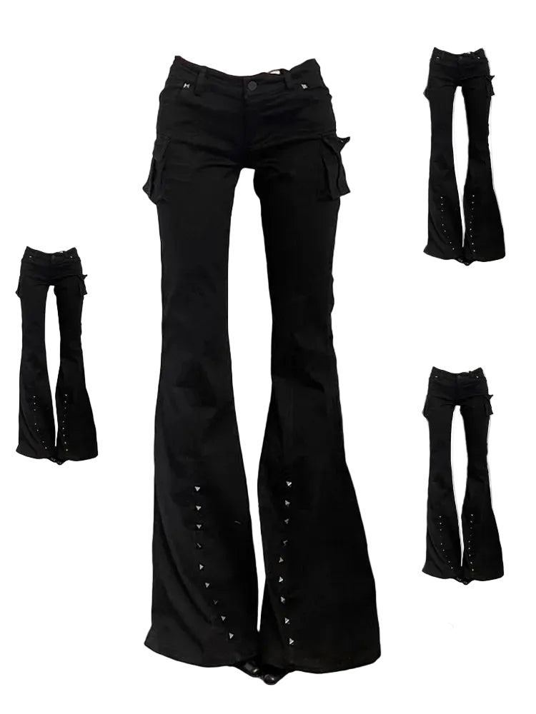 Low-Rise Flare Knit Trousers - view 5