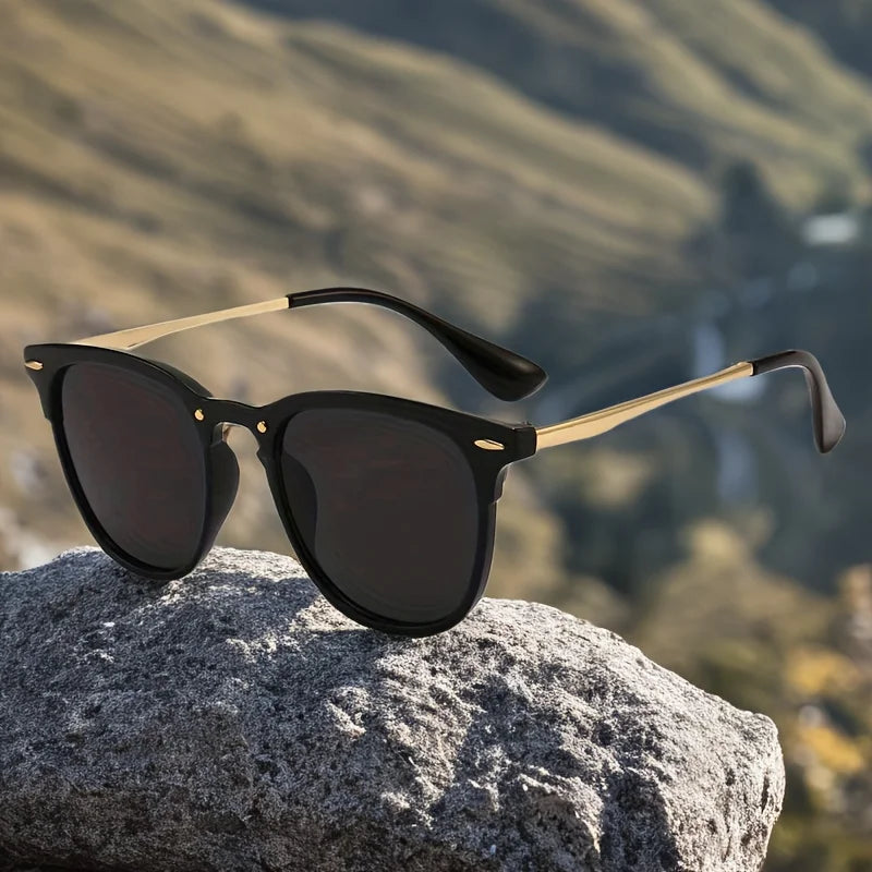 Rivet Cat-Eye Metal Sunglasses