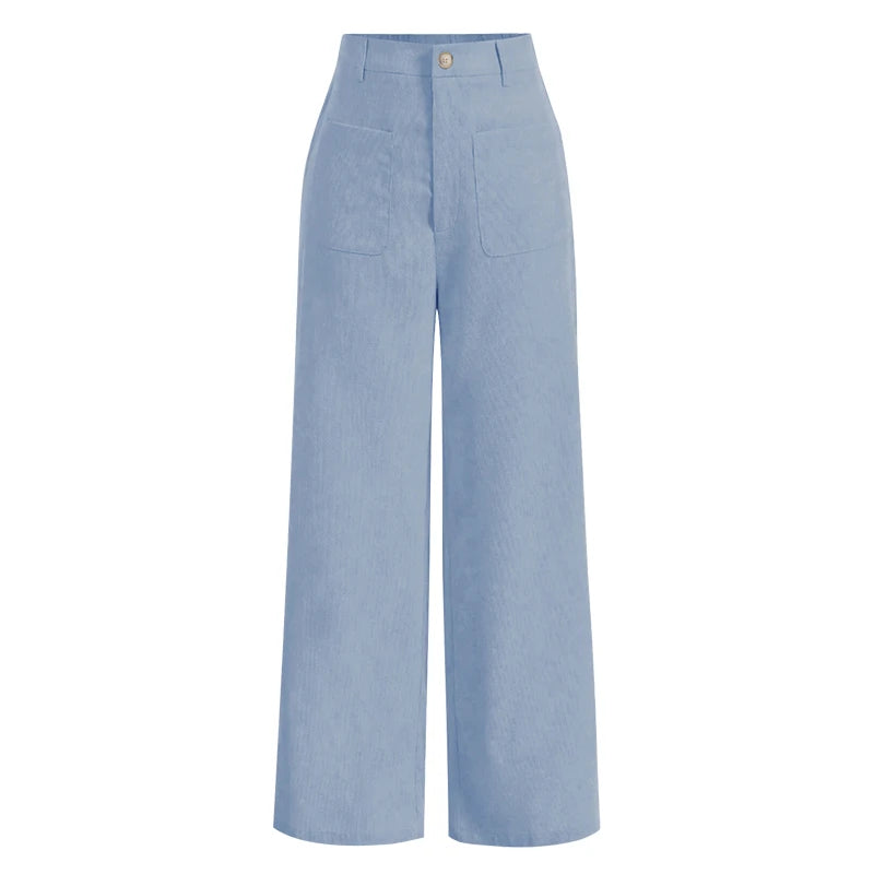 Button-Front Wide-Leg Trousers - view 12