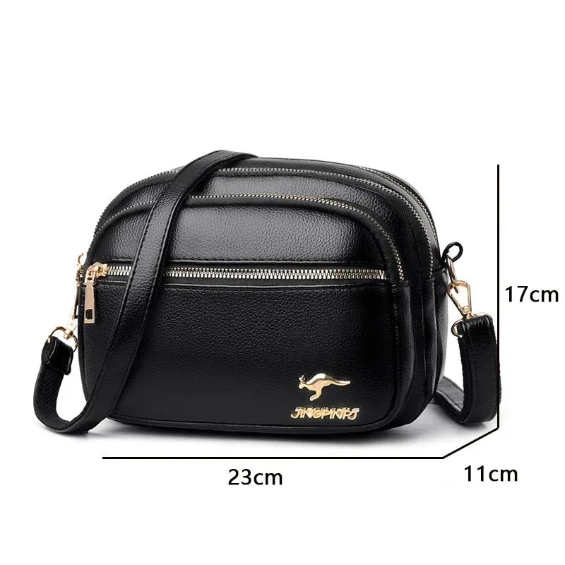 Multi-Pocket Leather Messenger Bag - view 6