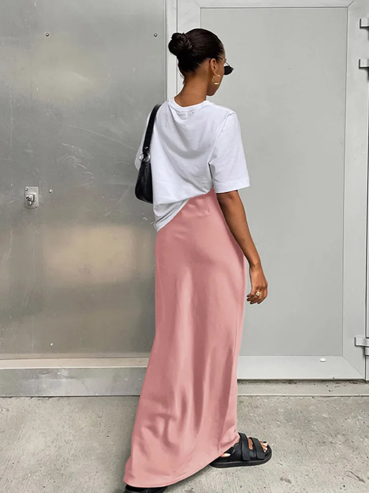 Satin Trumpet Midi Skirt - view 6
