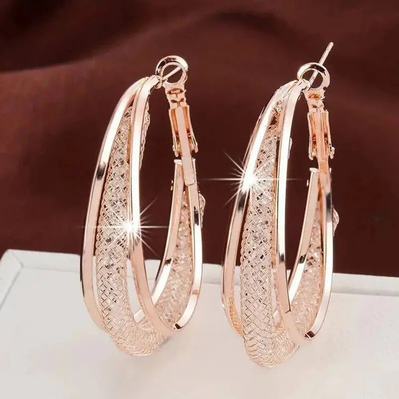Twisted Crystal Hoop Earrings - view 5