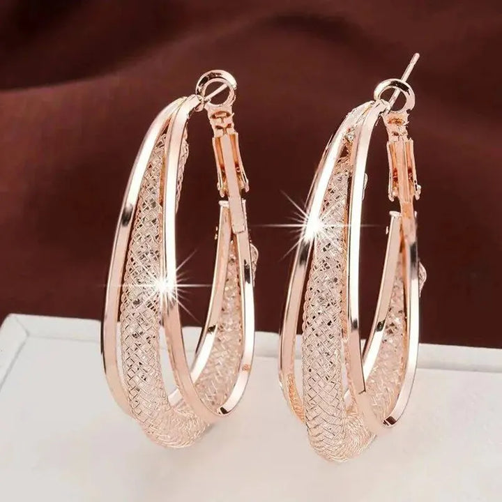 Twisted Crystal Hoop Earrings - view 5