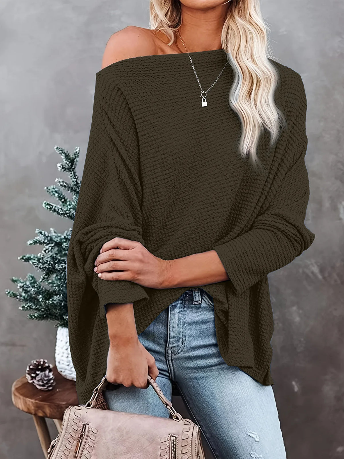 Waffle-Knit Long Sleeve Top - view 10