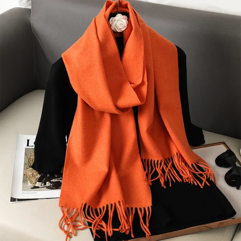 Tasseled Cashmere-Feel Winter Scarf - view 8