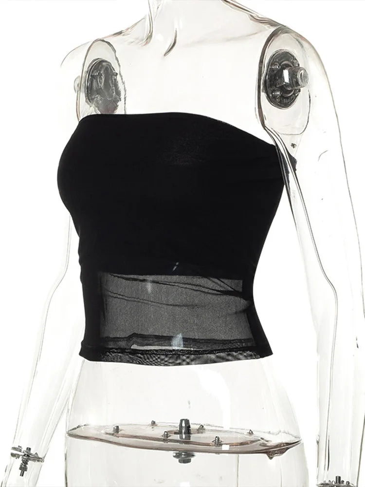 Mesh Corset Crop Top - view 5