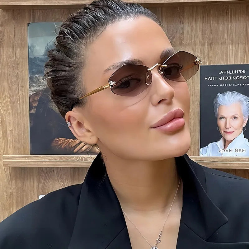 Rimless Polygon Sunglasses - view 4