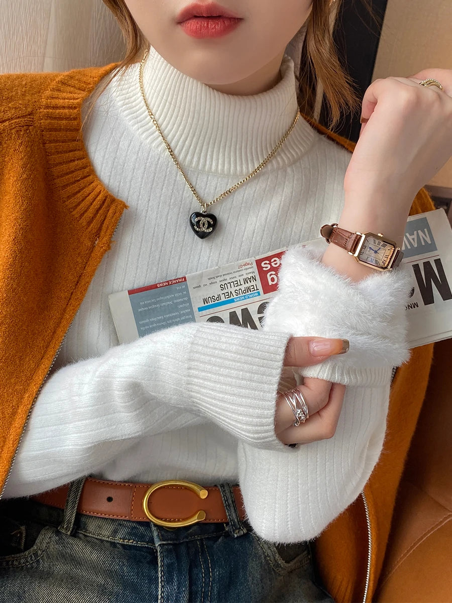 Fleece-Lined Turtleneck Sweater - view 4