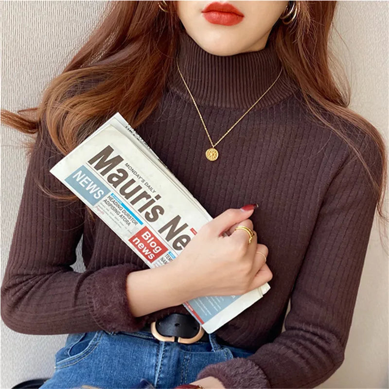 Fleece-Lined Turtleneck Sweater - view 6