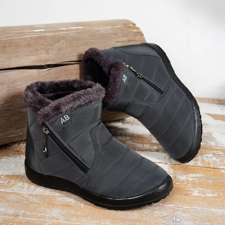 Solid-Color Warm Mid-Calf Boots - view 2