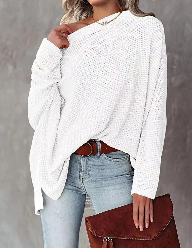 Waffle-Knit Long Sleeve Top - view 5