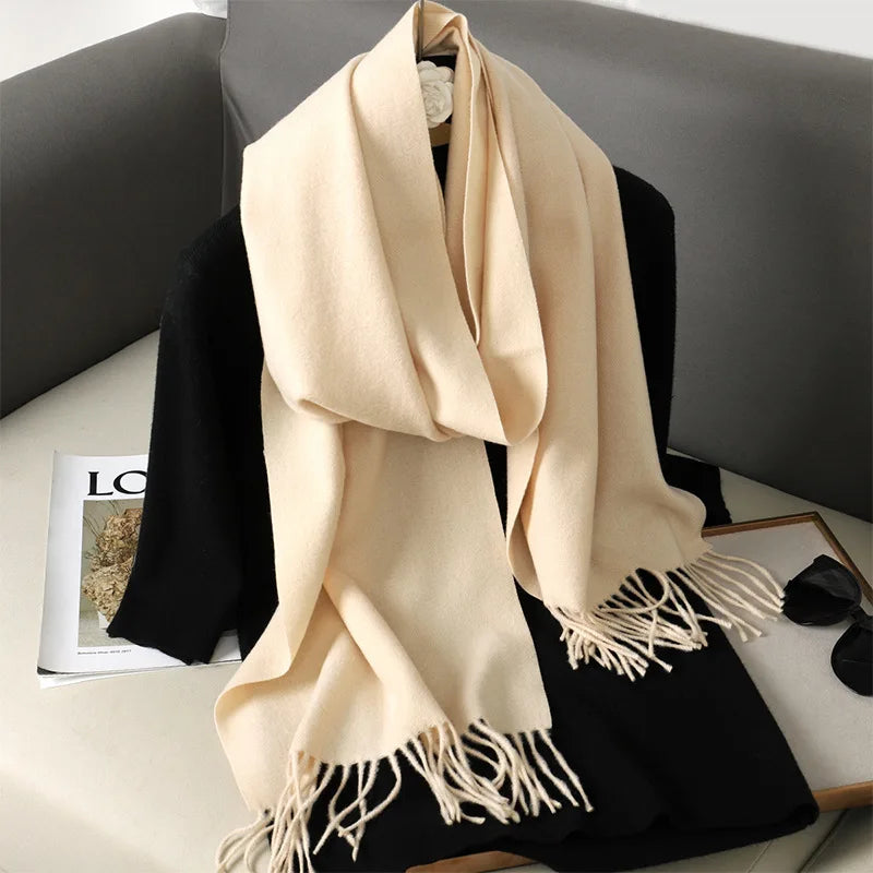 Tasseled Cashmere-Feel Winter Scarf - view 10